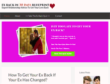 Tablet Screenshot of exbackin30daysblueprint.com